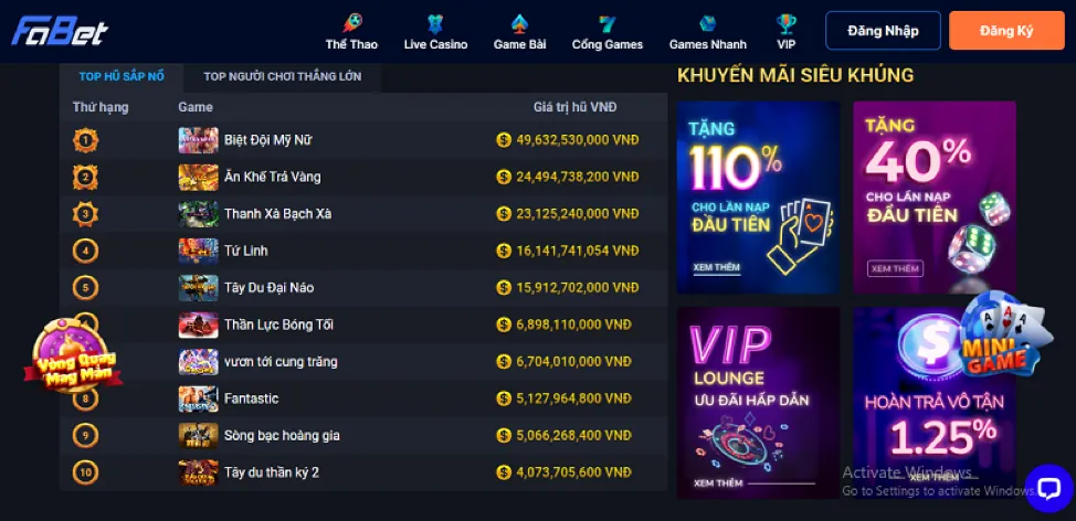 Trò chơi slot mới bet 69
